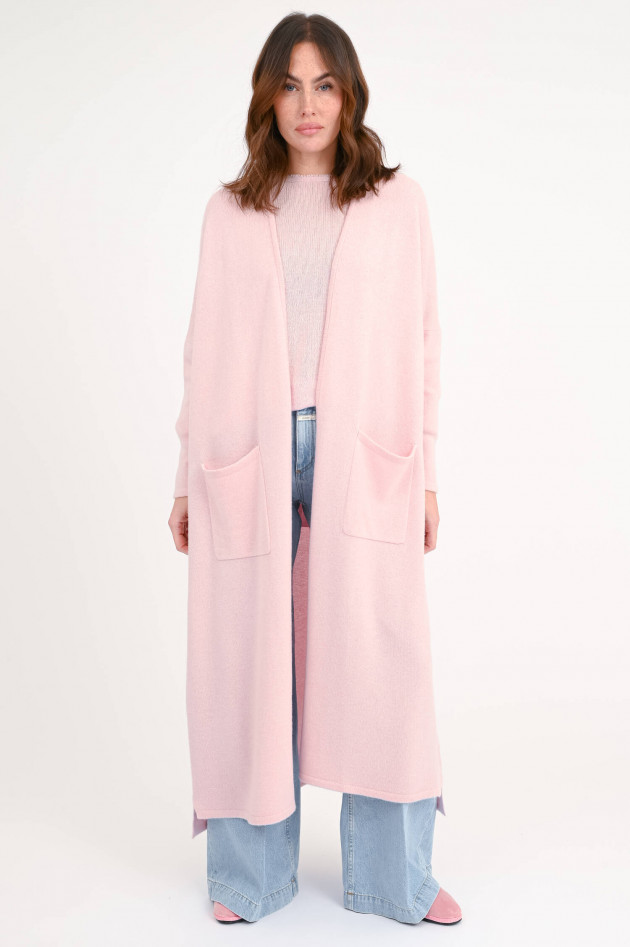 The Hug Maxi-Cashmere-Cardigan in Rosa