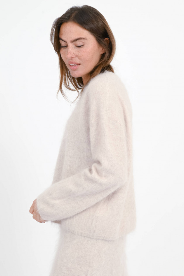 The Hug Brushed Cashmere Pullover in Mushroom