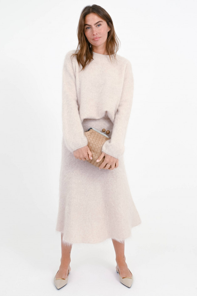 The Hug Brushed Cashmere Pullover in Mushroom