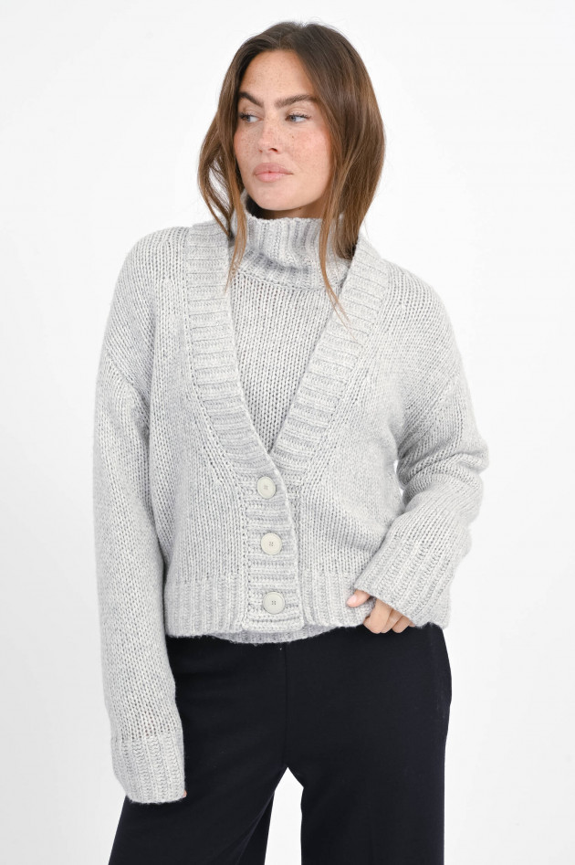 The Hug Cashmix Cardigan in Hellgrau