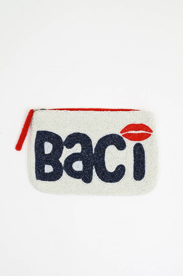 The Jacksons Perlen-Clutch BACI in Weiß/Navy