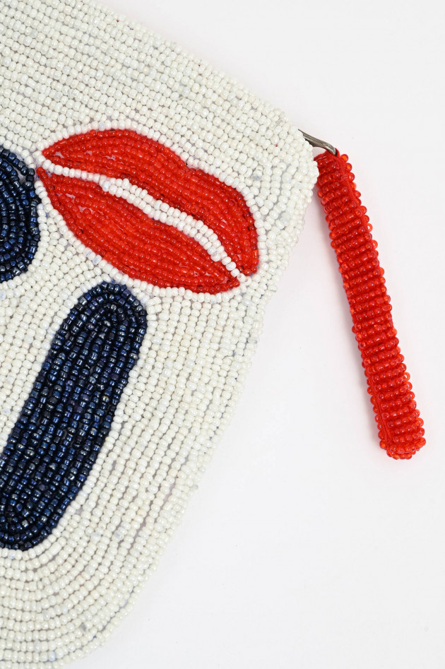 The Jacksons Perlen-Clutch BACI in Weiß/Navy
