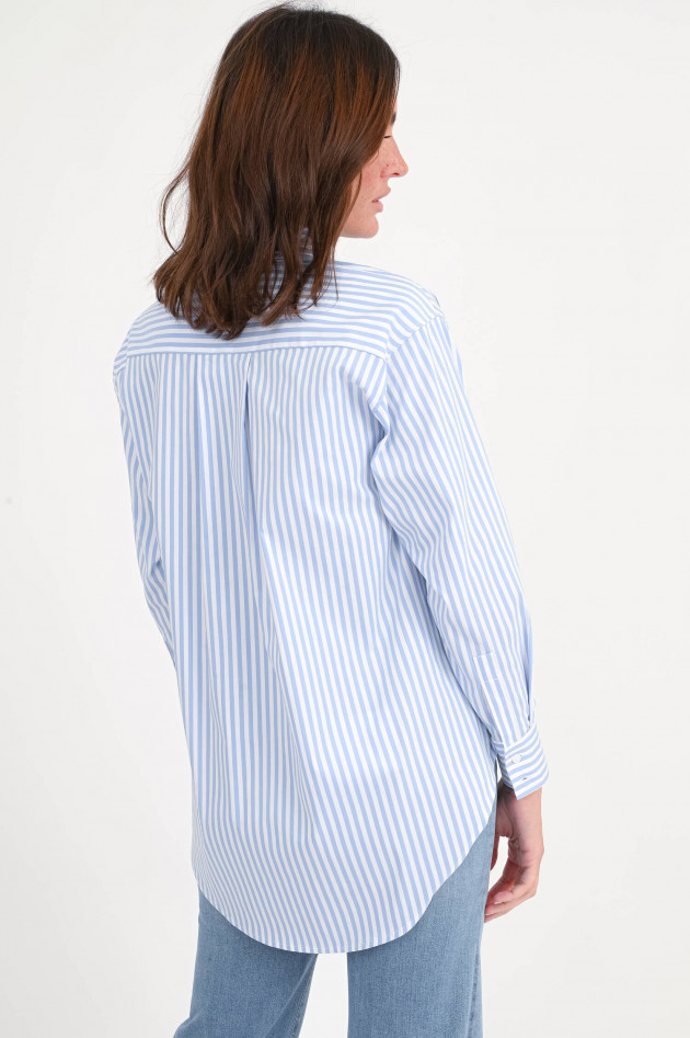 The Shirt Projekt Munich Loose-Fit Bluse in Blau/Weiß gestreift