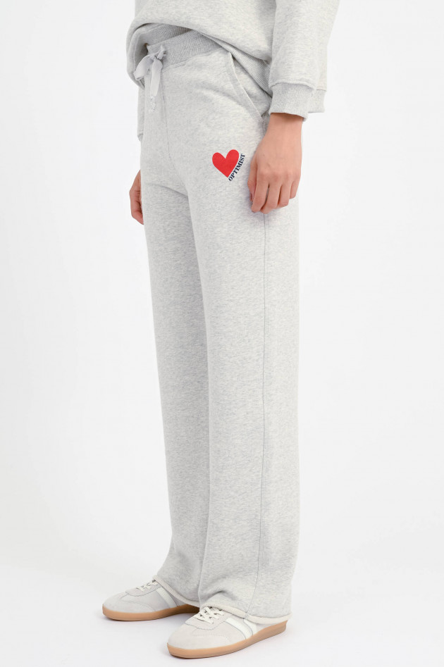 The Shirt Projekt Munich Sweatpants mit Herz-Detail in Hellgrau meliert