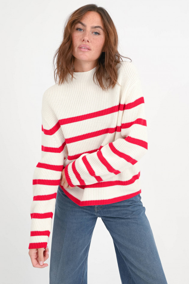 The Shirt Projekt Munich Gestreifter Pullover in Rot/Weiß