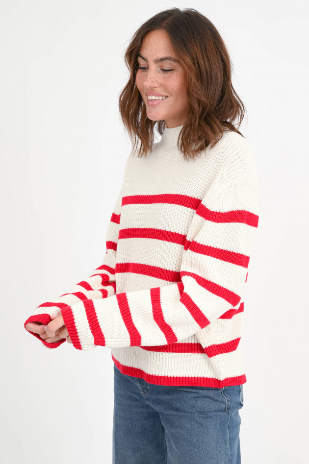 The Shirt Projekt Munich Gestreifter Pullover in Rot/Weiß