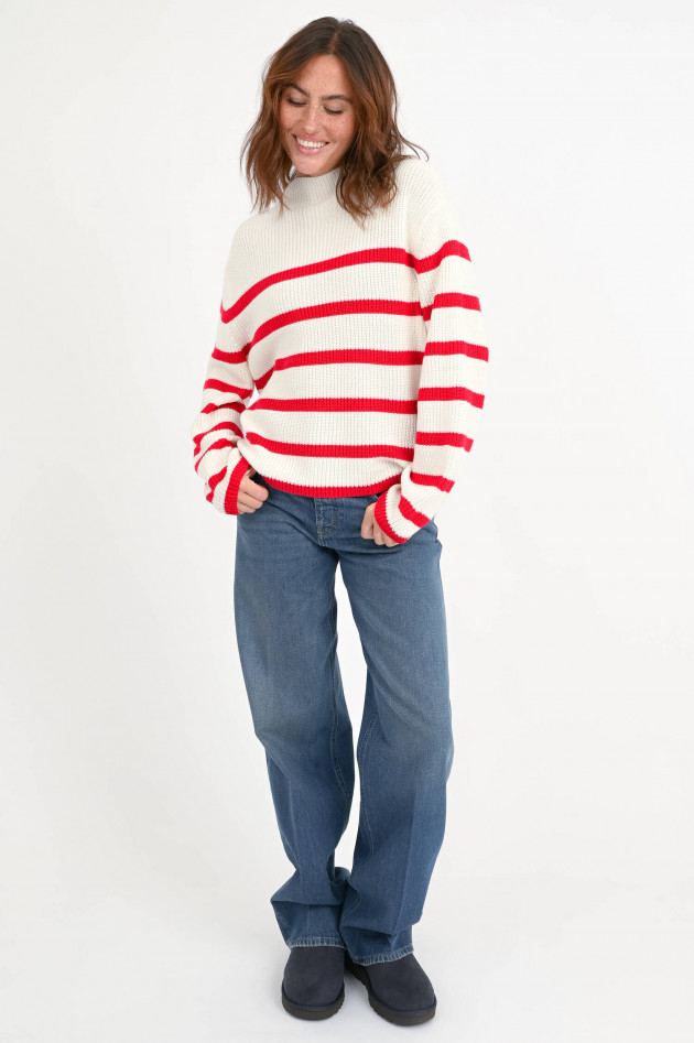 The Shirt Projekt Munich Gestreifter Pullover in Rot/Weiß