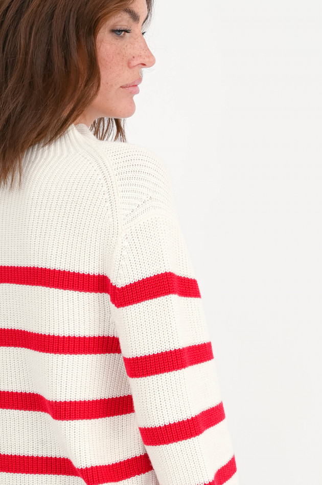 The Shirt Projekt Munich Gestreifter Pullover in Rot/Weiß