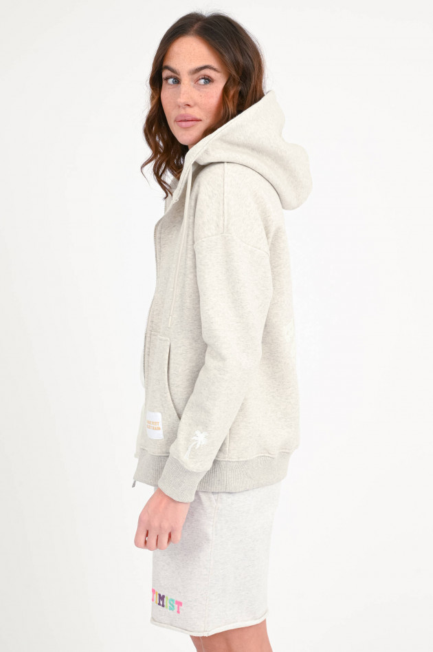 The Shirt Projekt Munich Sweatshirt-Jacke BE HAPPY in Grau