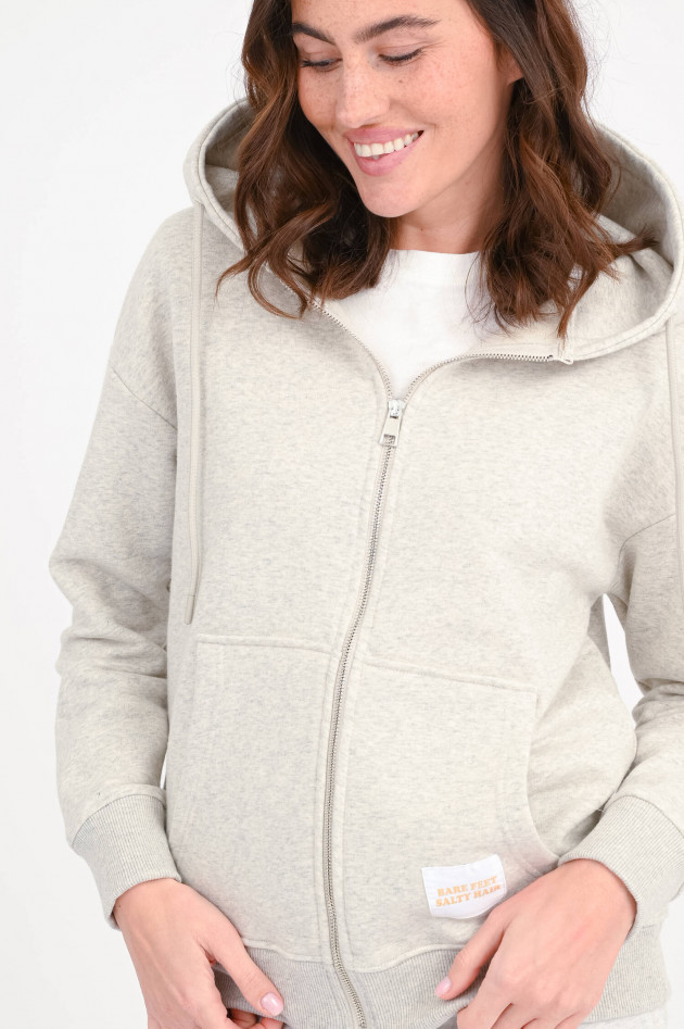 The Shirt Projekt Munich Sweatshirt-Jacke BE HAPPY in Grau