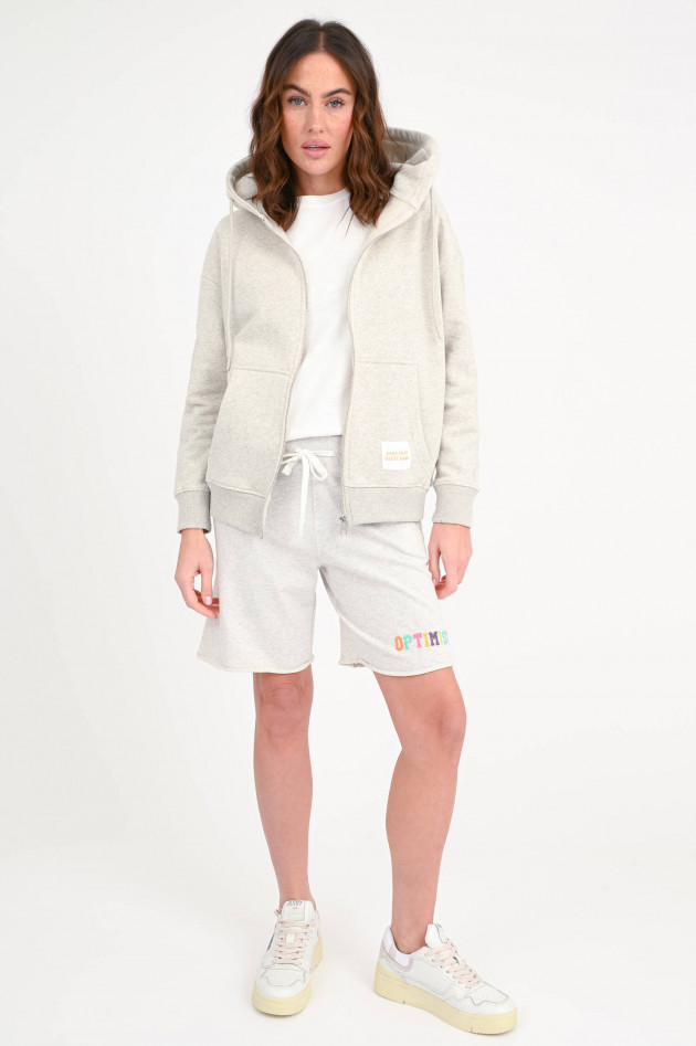 The Shirt Projekt Munich Sweatshirt-Jacke BE HAPPY in Grau