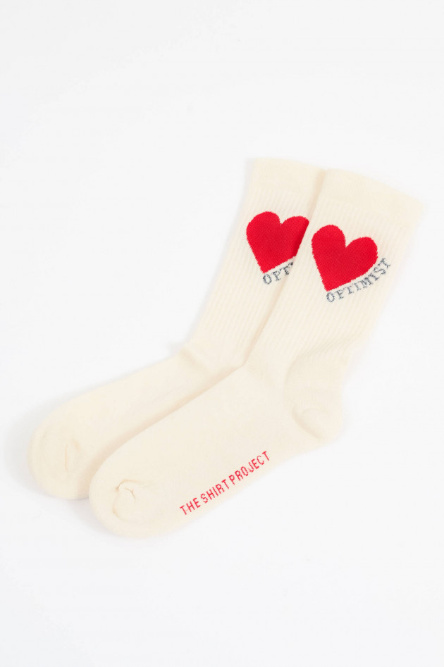The Shirt Projekt Munich Hohe Socken OPTIMIST in Creme/Rot