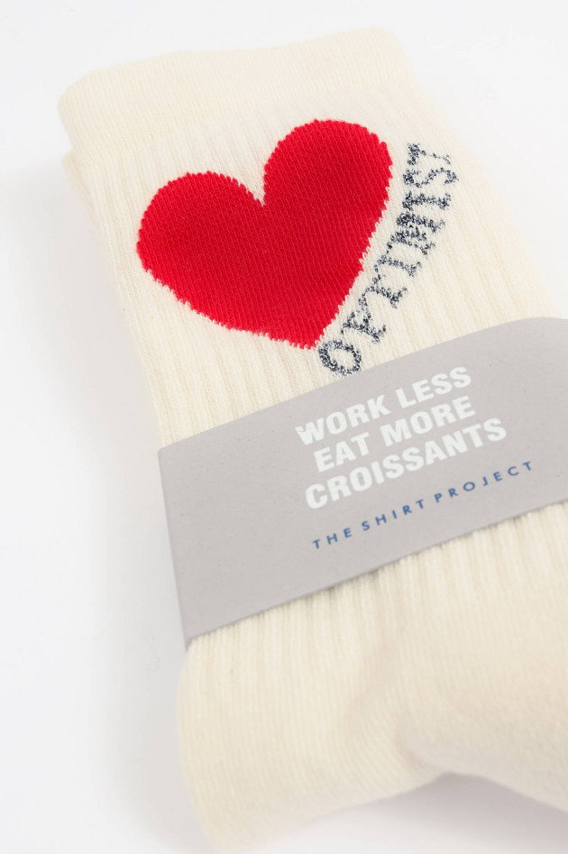 The Shirt Projekt Munich Hohe Socken OPTIMIST in Creme/Rot