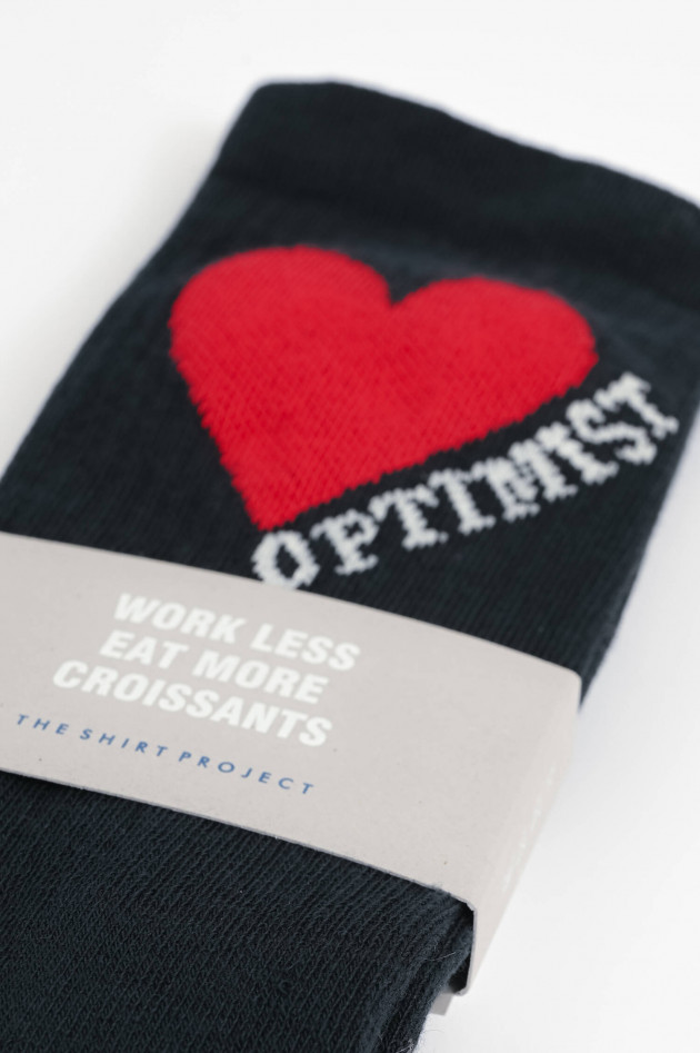 The Shirt Projekt Munich Hohe Socken OPTIMIST in Schwarz/Rot