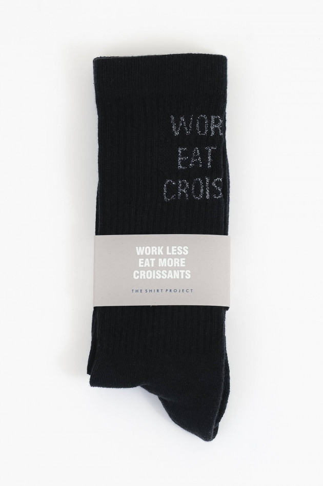 The Shirt Projekt Munich Hohe Socken mit Schriftzug in Schwarz