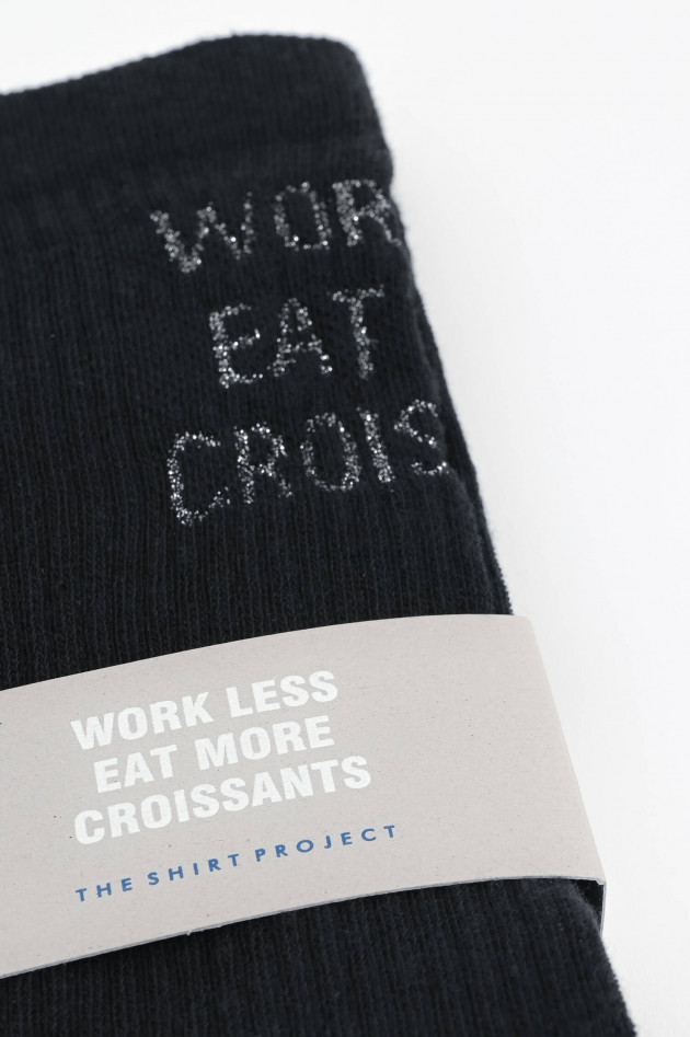 The Shirt Projekt Munich Hohe Socken mit Schriftzug in Schwarz