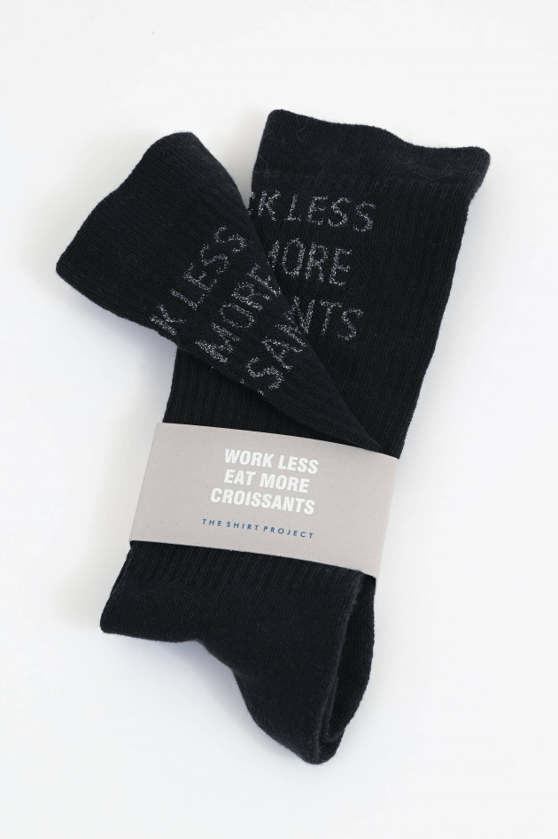 The Shirt Projekt Munich Hohe Socken mit Schriftzug in Schwarz