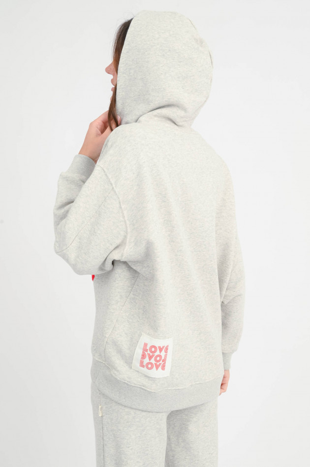 The Shirt Projekt Munich Kapuzenpullover mit Schriftzug in Hellgrau/Rot