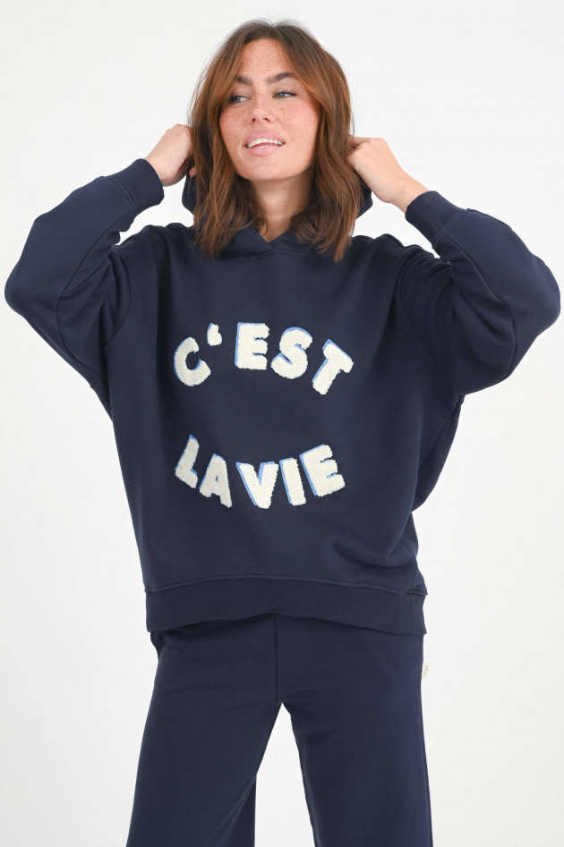 The Shirt Projekt Munich Kapuzenpullover mit Schriftzug in Navy