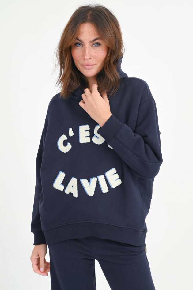 The Shirt Projekt Munich Kapuzenpullover mit Schriftzug in Navy