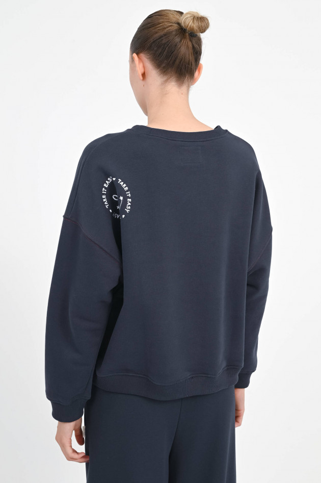The Shirt Projekt Munich Sweatshirt mit OM-Detail in Navy/Hellblau