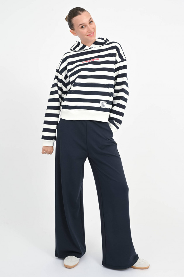 The Shirt Projekt Munich Gestreifter Hoodie LUCKY in Navy/Weiß