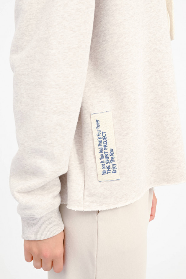 The Shirt Projekt Munich Hoodie ENJOY THE NOW in Greige meliert