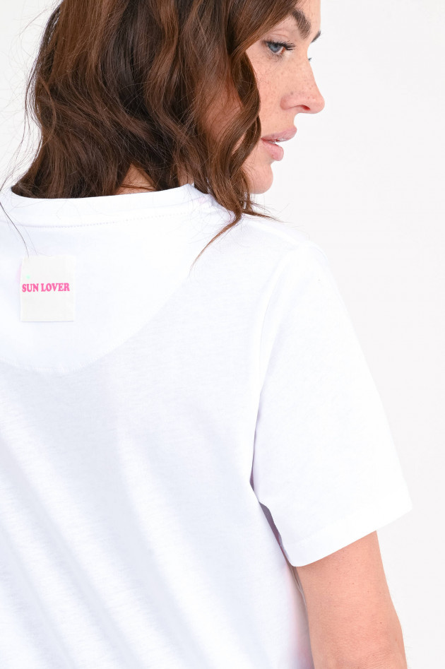 The Shirt Projekt Munich T-Shirt TAKE ME TO THE LAKE in Weiß/Neonpink