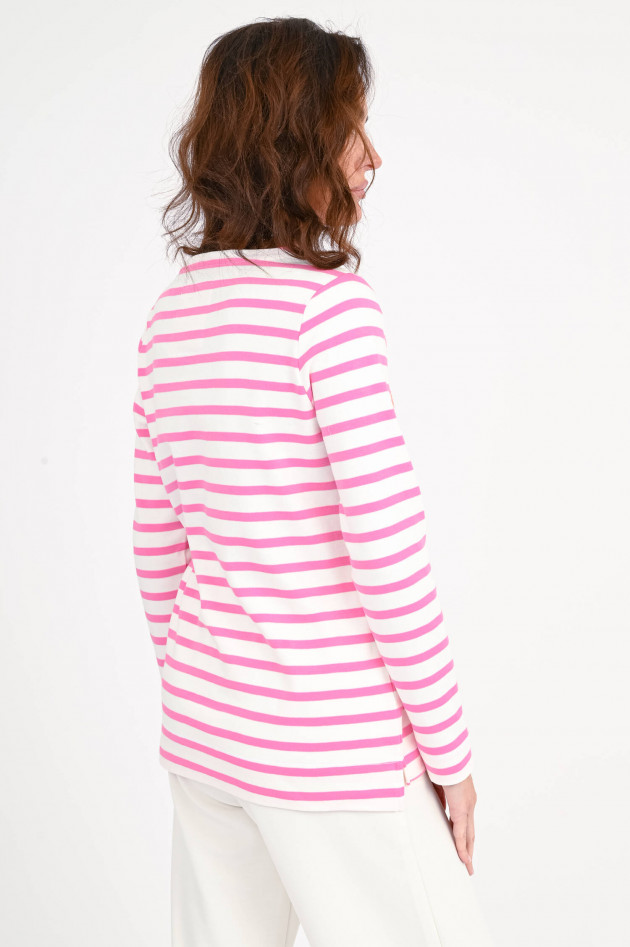 The Shirt Projekt Munich Langarm-Shirt CAPRI in Pink/Weiß gestreift