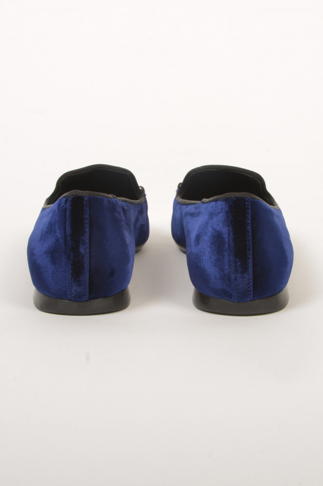 Tod's Slipper aus Samtoptik in Navy