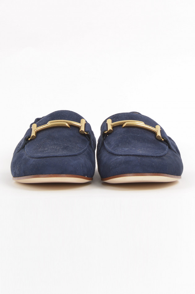 Tod's Loafers aus Veloursleder in Navy