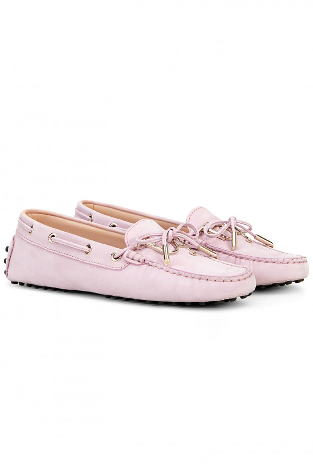 Tod's Mokassin aus Nubukleder in Rosa