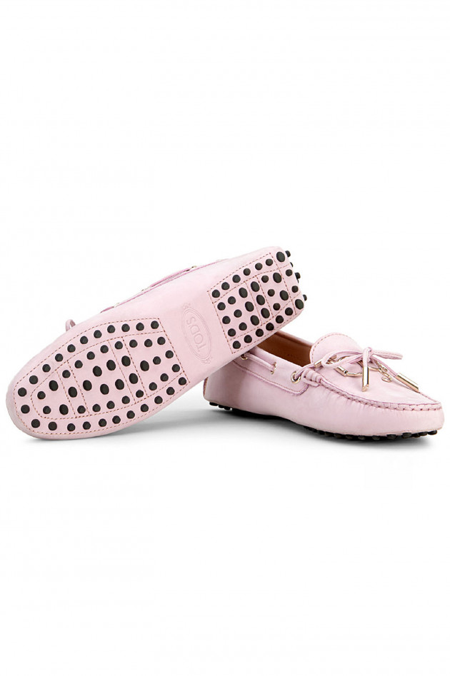 Tod's Mokassin aus Nubukleder in Rosa