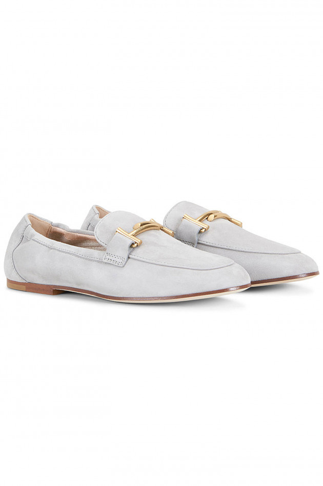 Tod's Loafers aus Veloursleder in Grau