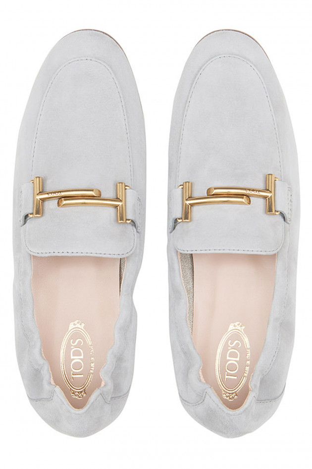 Tod's Loafers aus Veloursleder in Grau