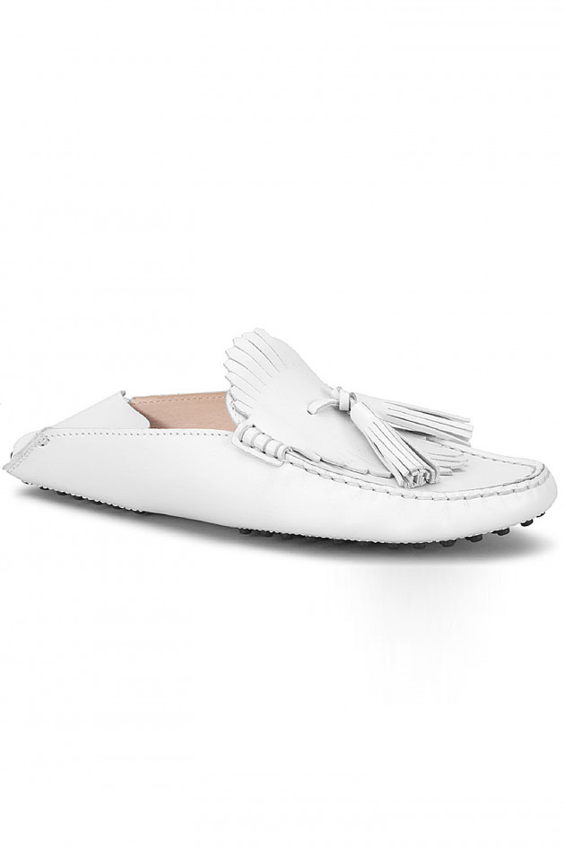 Tod's Mokassin - Slipper aus Leder in Weiß