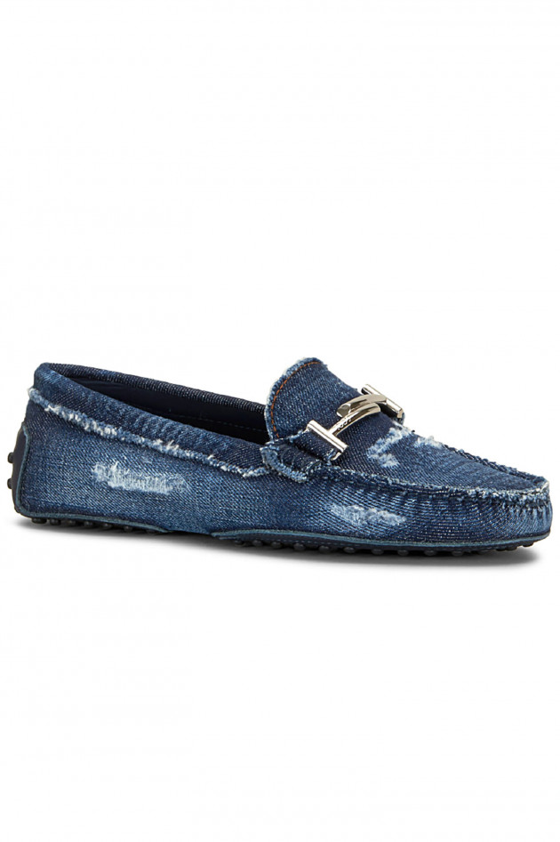 Tod's Mokassin aus Denim in Blau