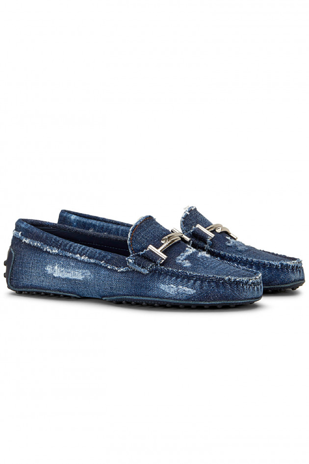 Tod's Mokassin aus Denim in Blau