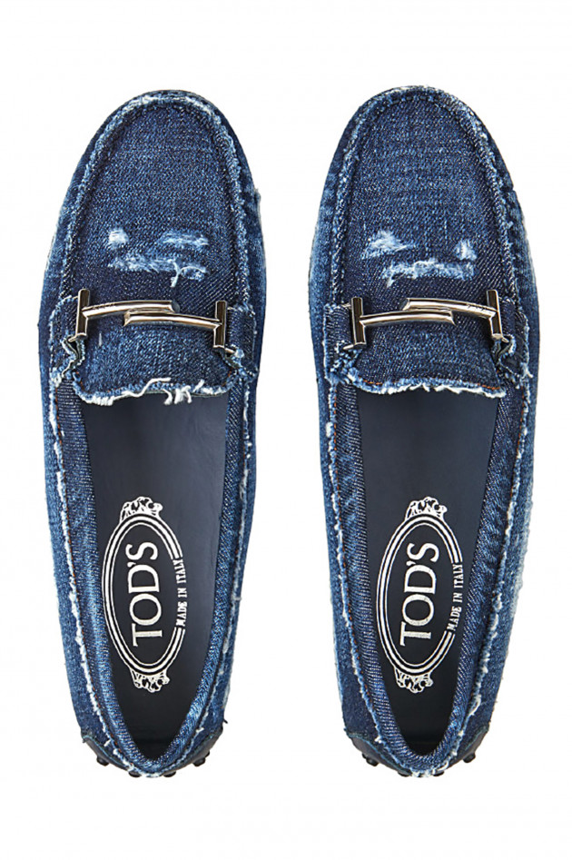 Tod's Mokassin aus Denim in Blau