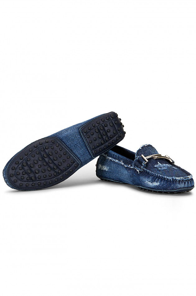 Tod's Mokassin aus Denim in Blau