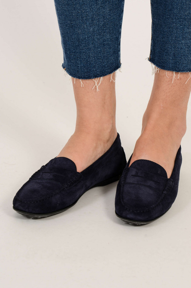 Tod's Mokassins aus Veloursleder in Navy