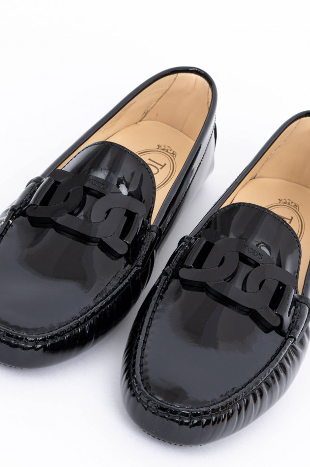 Tod's Loafer in Lack-Optik in Schwarz