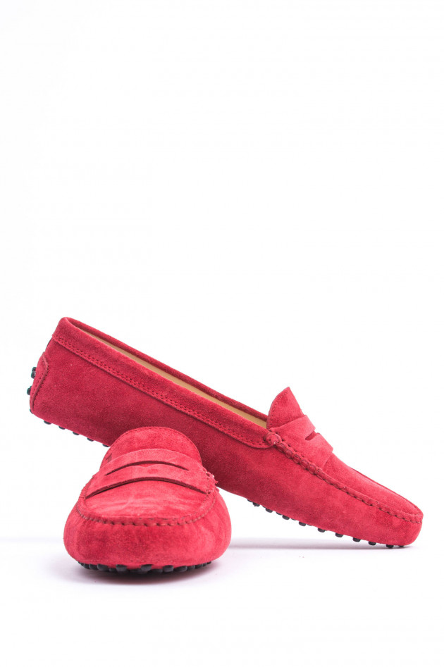 Tod's Mokassins aus Veloursleder in Rot