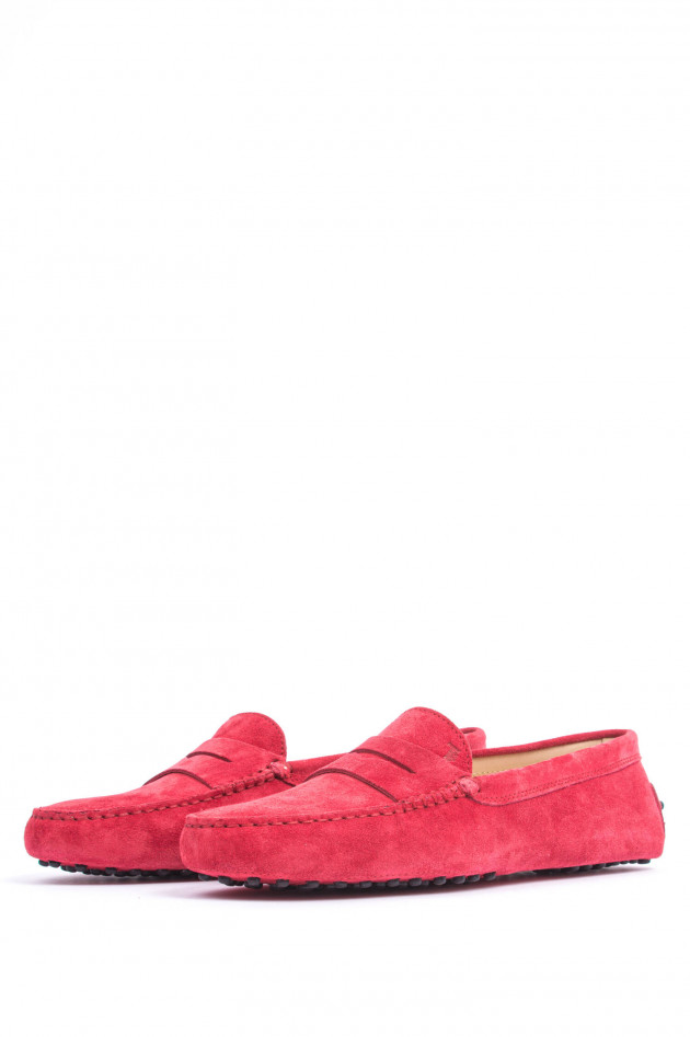 Tod's Mokassins aus Veloursleder in Rot