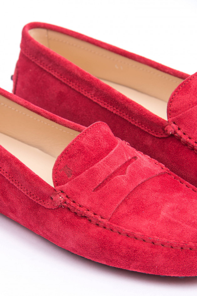 Tod's Mokassins aus Veloursleder in Rot