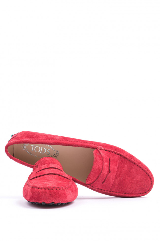 Tod's Mokassins aus Veloursleder in Rot