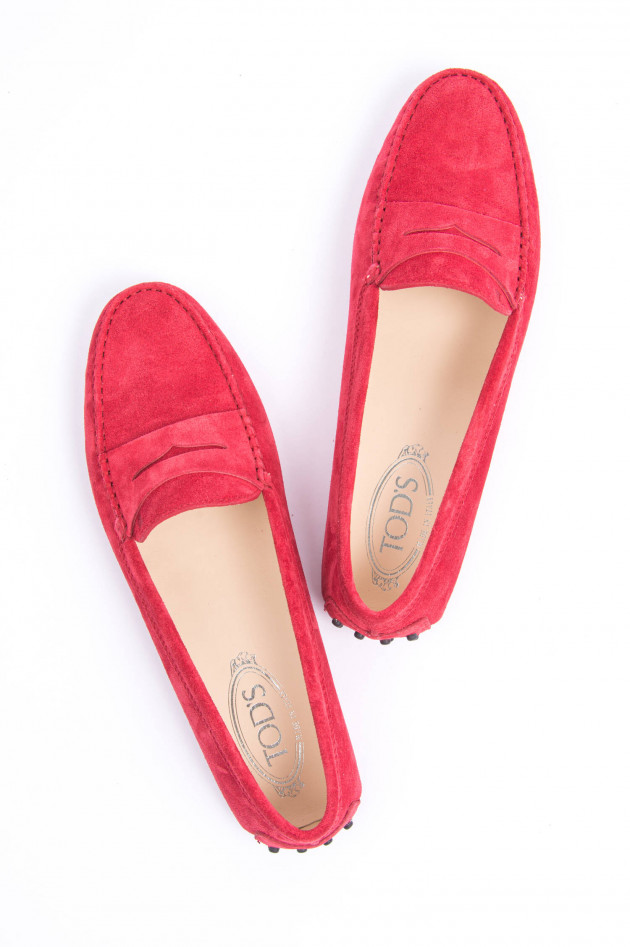 Tod's Mokassins aus Veloursleder in Rot