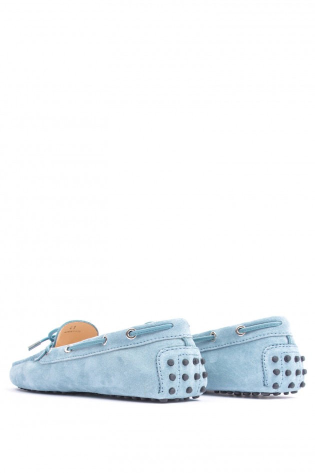 Tod's Mokassind aus Veloursleder in Hellblau