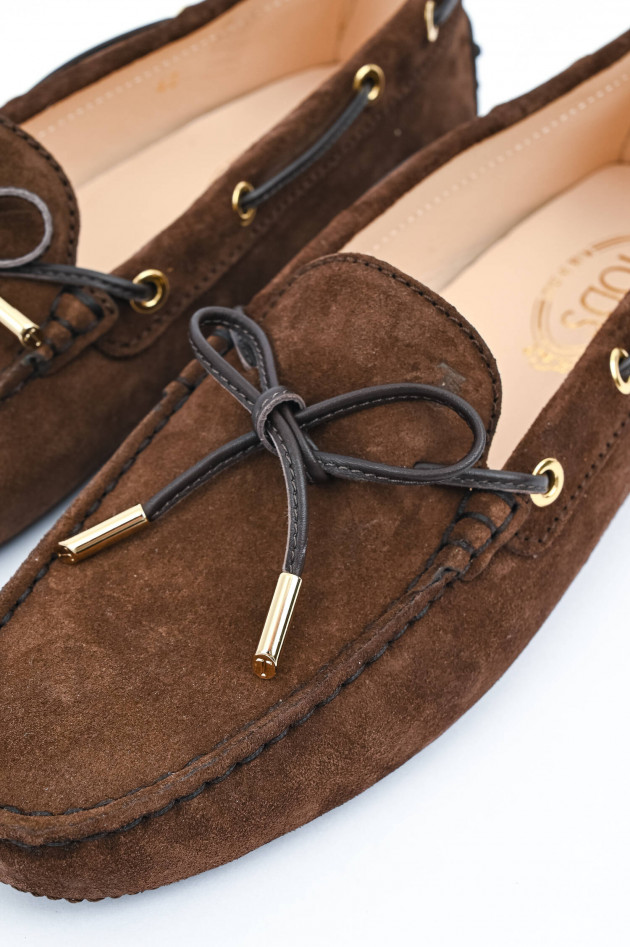 Tod's Mokassins aus Veloursleder in Mokka