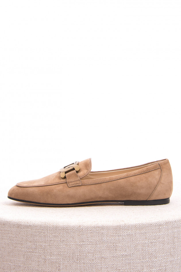 Tod's Veloursleder Loafer in  Cappuccino